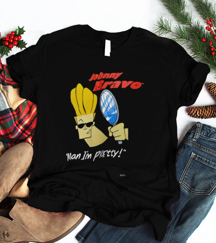 Johnny Bravo Man I'm Pretty Magnifying Mirror T-Shirt