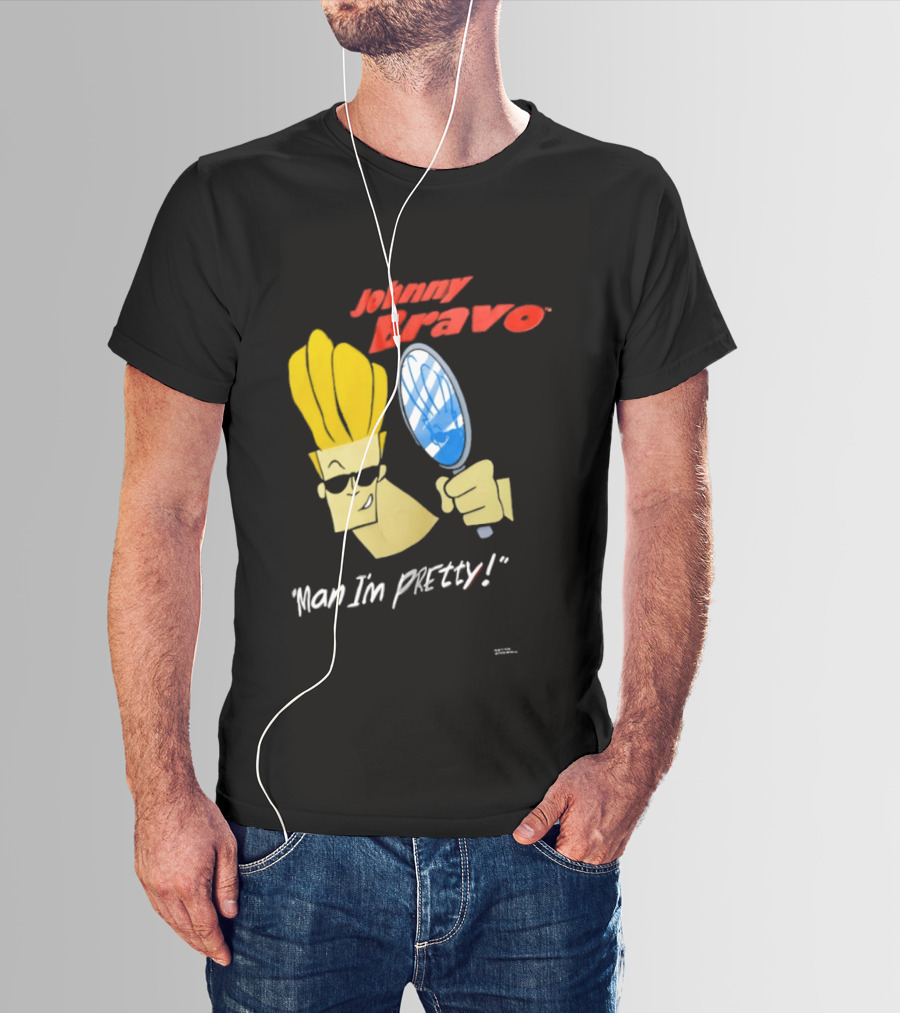 Johnny Bravo Man I'm Pretty Magnifying Mirror T-Shirt