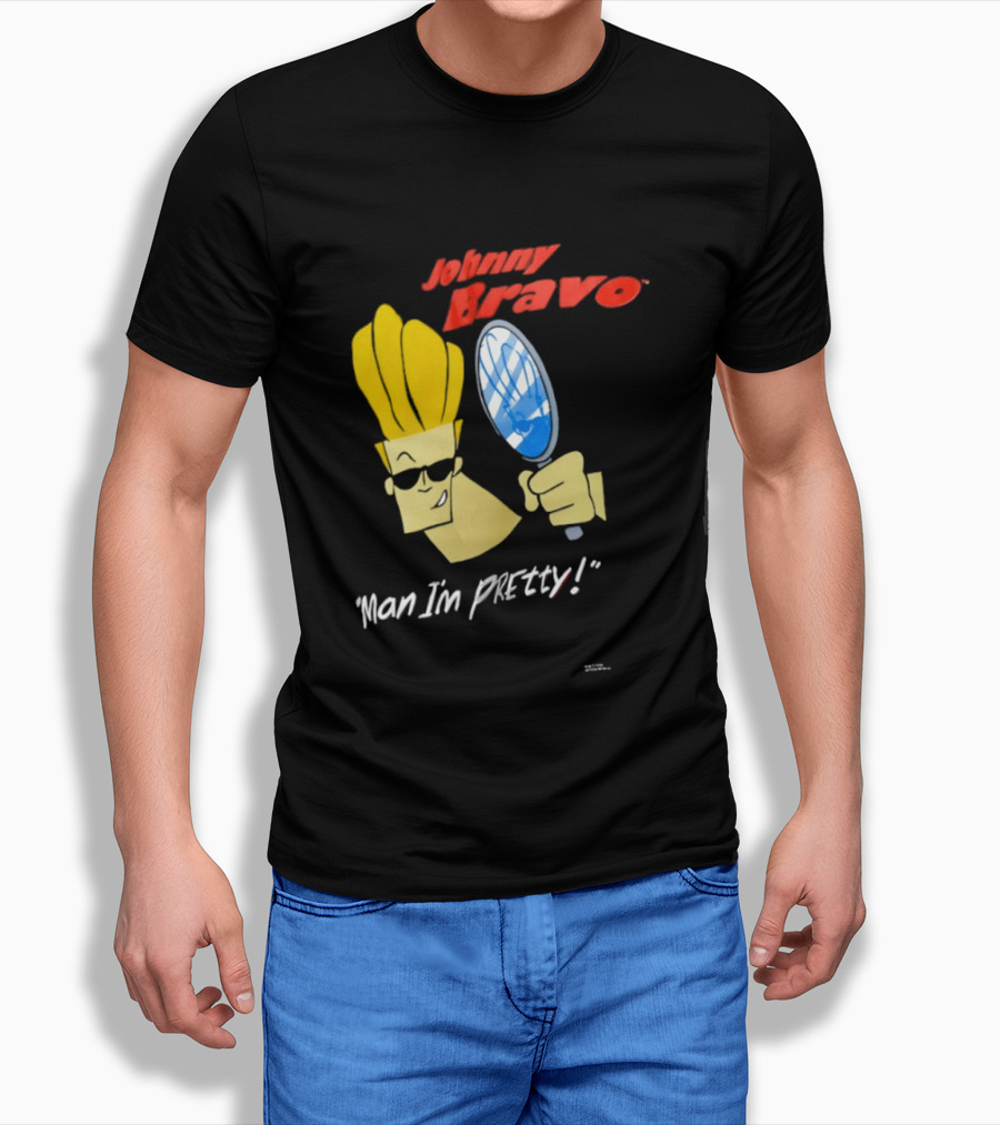 Johnny Bravo Man I'm Pretty Magnifying Mirror T-Shirt
