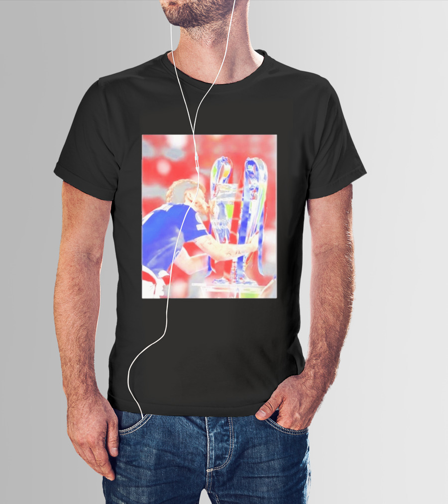 Khvicha Kvaratskhelia PSG UEFA Champions League Trophy Celebration T-Shirt