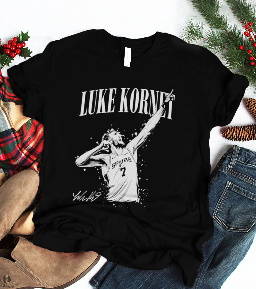 Luke Kornet San Antonio Basketball Number 7 Signature T-Shirt