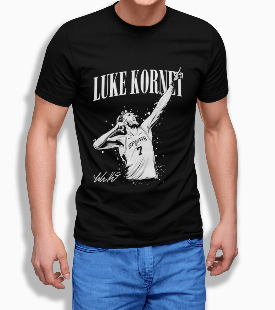 Luke Kornet San Antonio Basketball Number 7 Signature T-Shirt