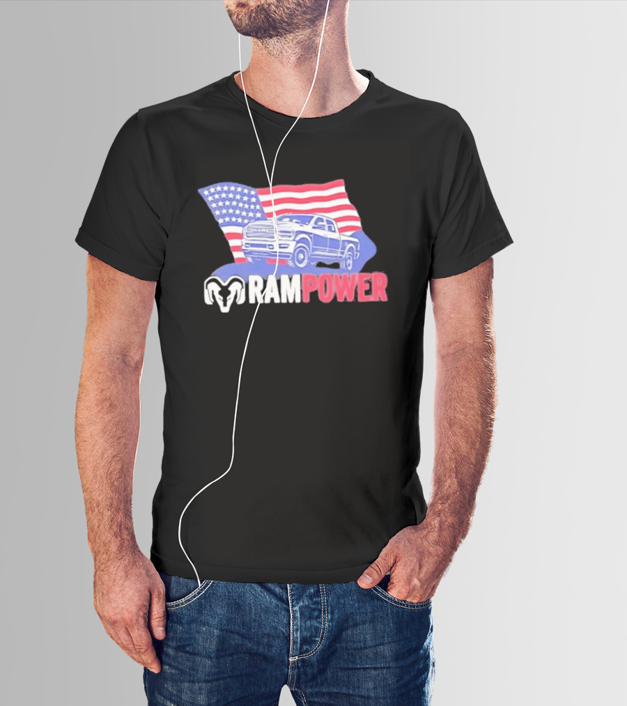 Ram Power American Flag Truck Patriot T-Shirt