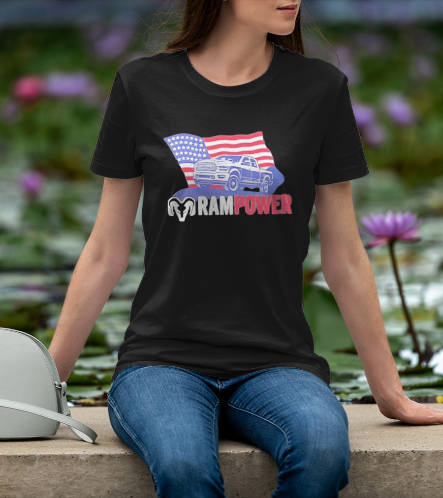Ram Power American Flag Truck Patriot T-Shirt