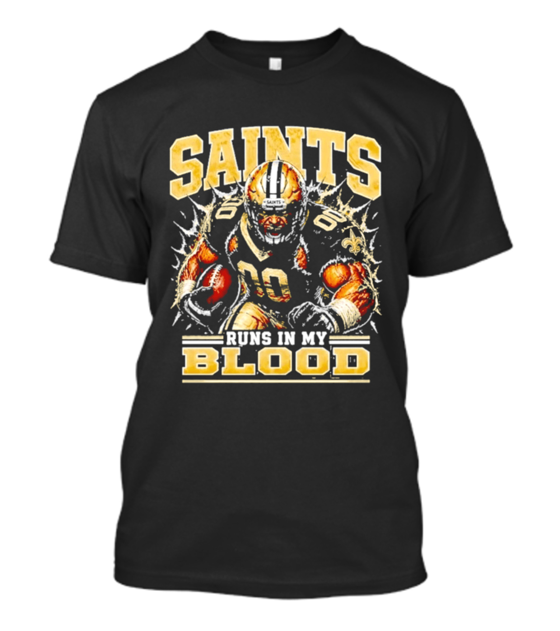 New Orleans Saints Football Runs In My Blood Team Player T-Shirt