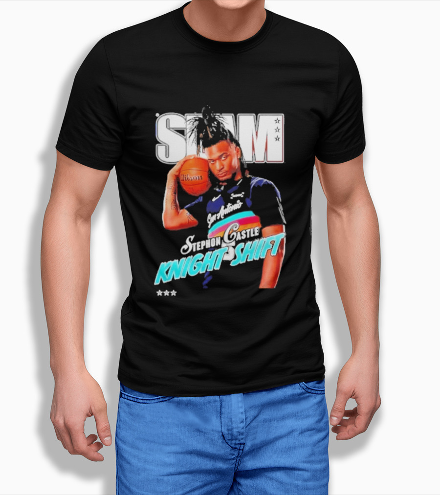 San Antonio Spurs Stephon Castle Slam Knight Shift T-Shirt