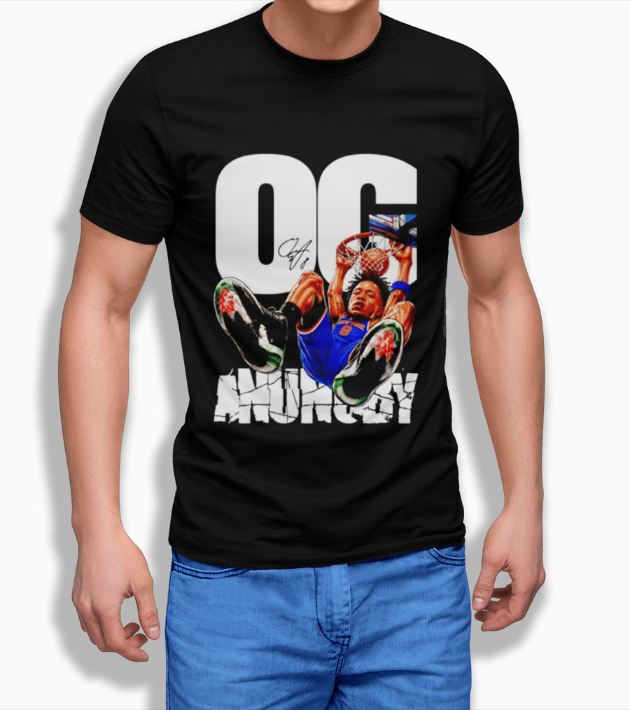 OG Anunoby Dunking New York Knicks Caricature T-Shirt