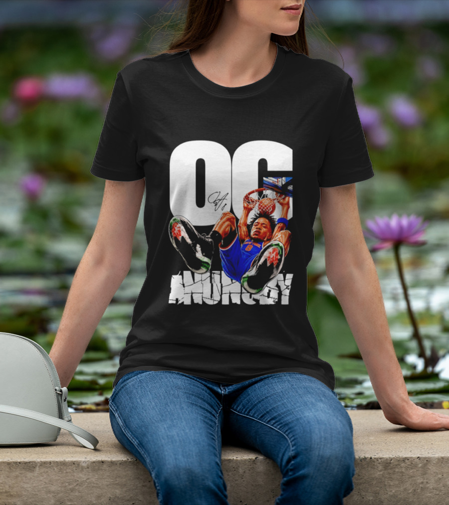 OG Anunoby Dunking New York Knicks Caricature T-Shirt