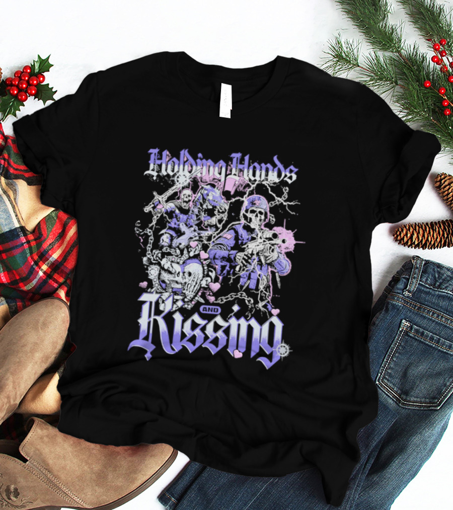 Skeleton Holding Hands Kissing T-Shirt