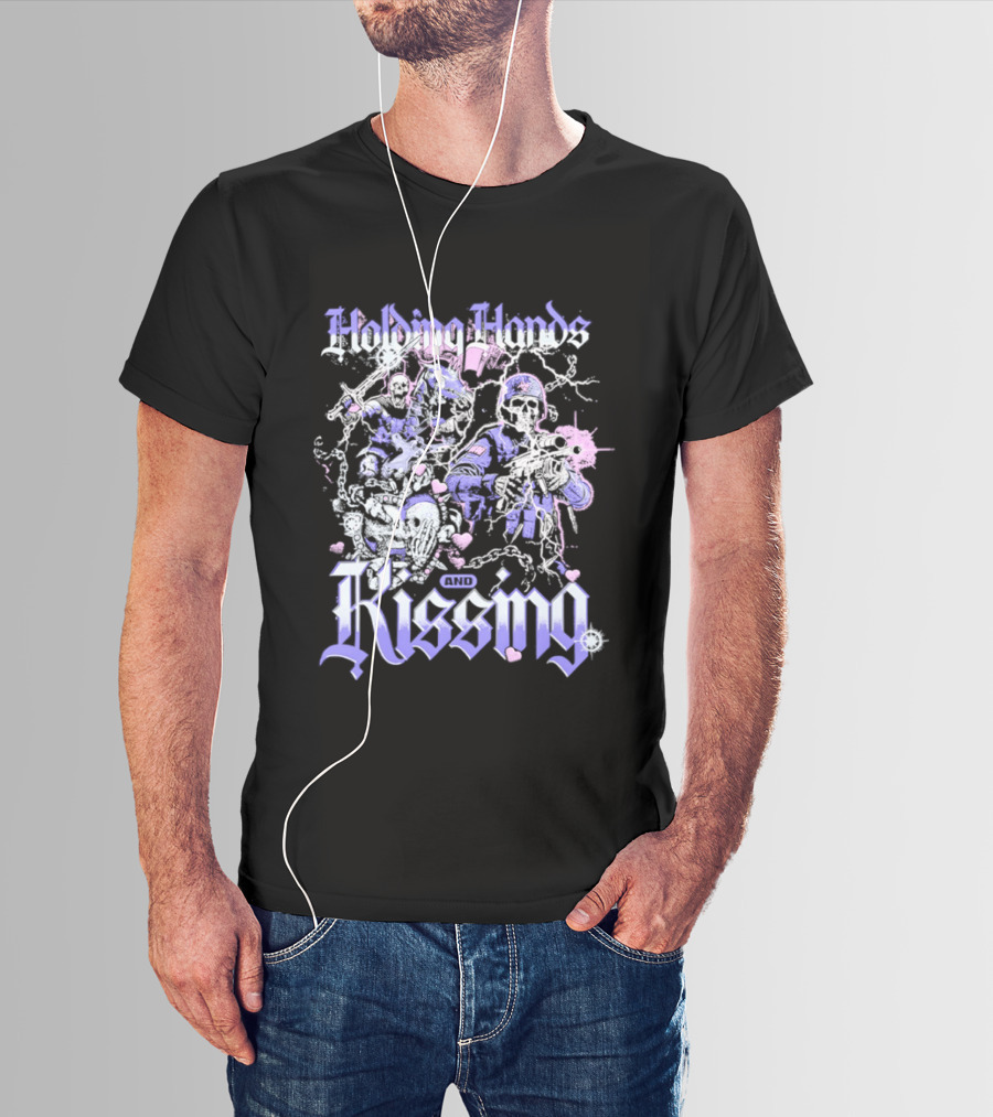 Skeleton Holding Hands Kissing T-Shirt