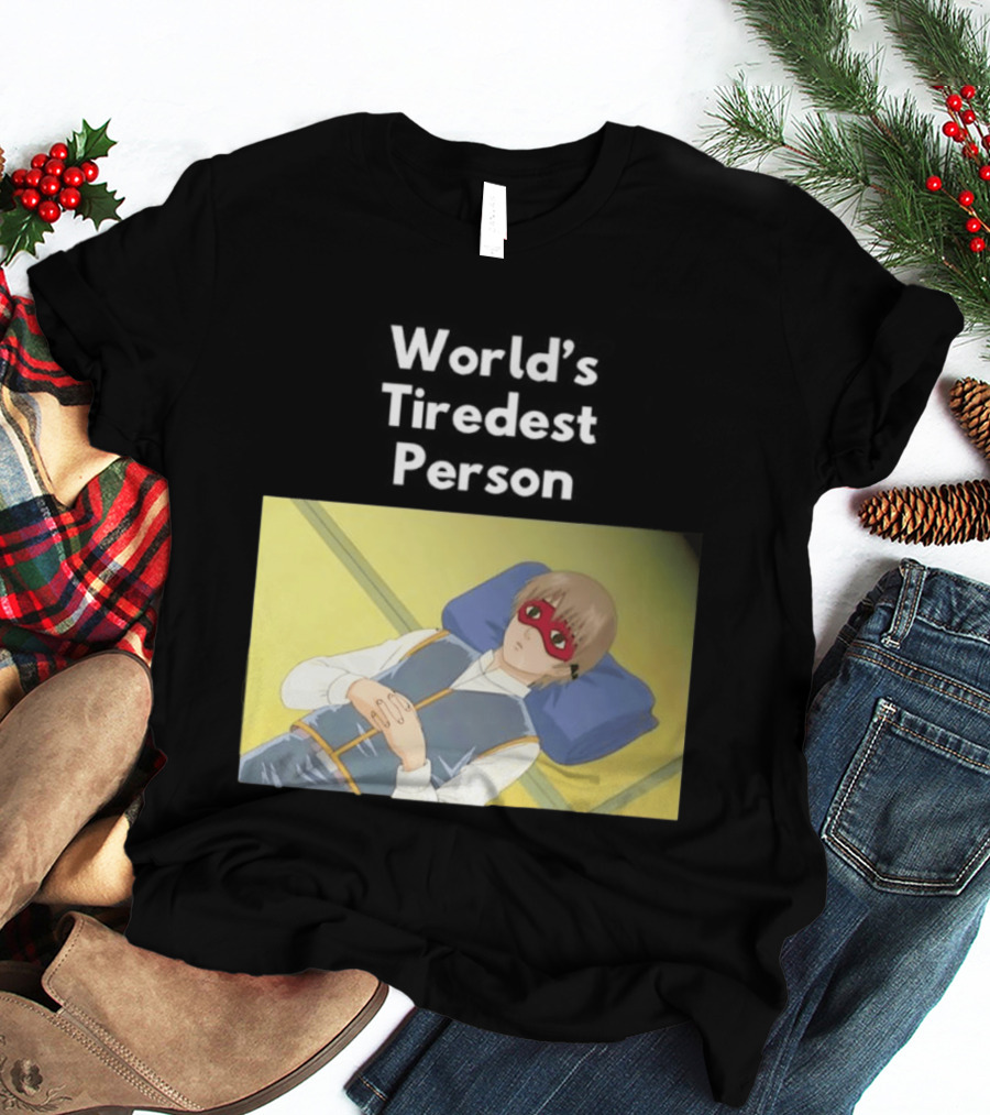 Okita Sougo World's Tiredest Person Anime Character Relaxing T-Shirt