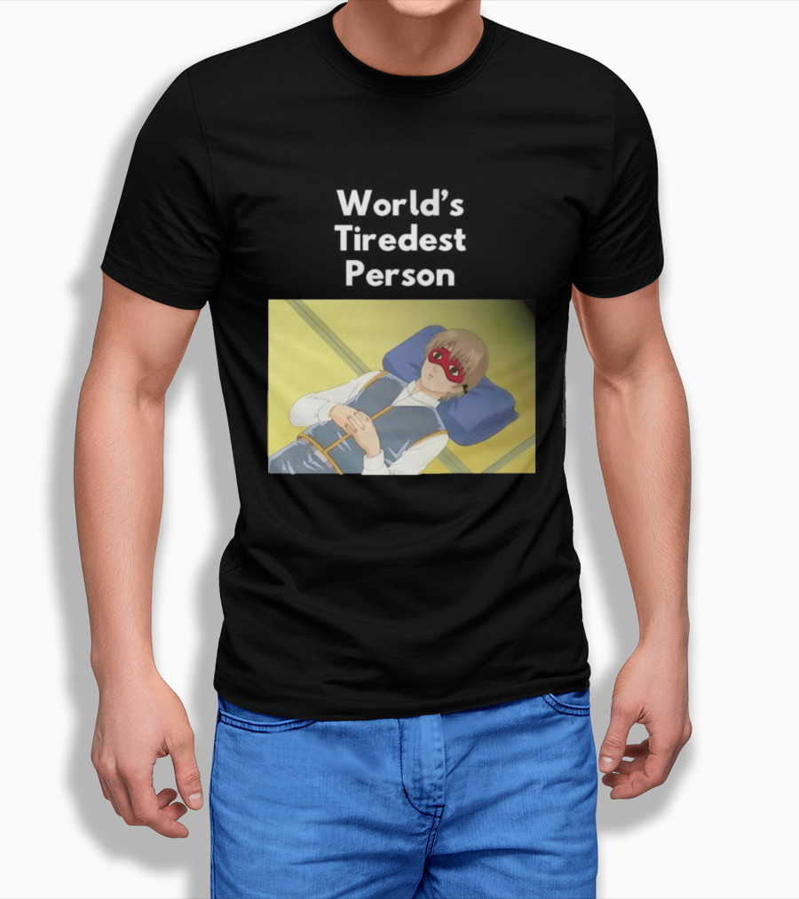 Okita Sougo World's Tiredest Person Anime Character Relaxing T-Shirt