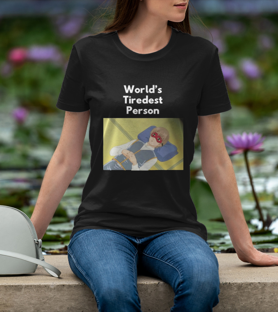 Okita Sougo World's Tiredest Person Anime Character Relaxing T-Shirt