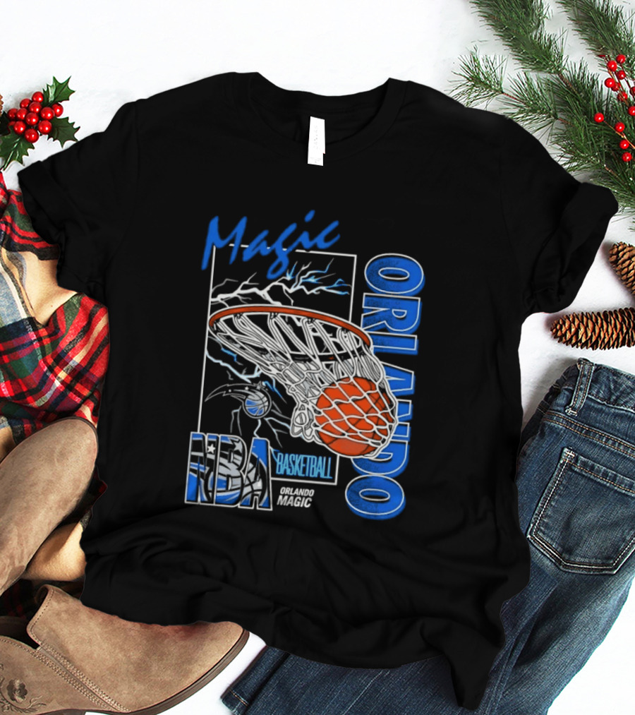Magic Orlando Basketball NBA Lightning Swish T-Shirt