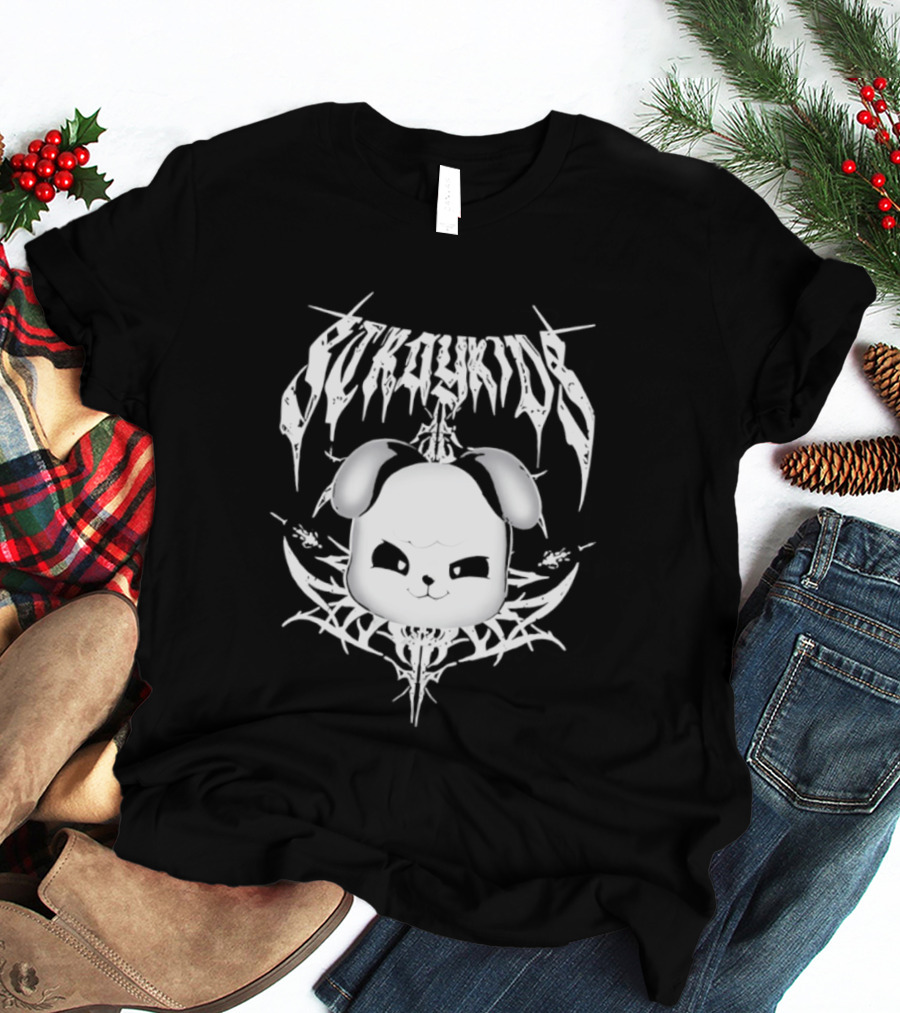PuppyM Stray Kids Death Metal Style Band T-Shirt