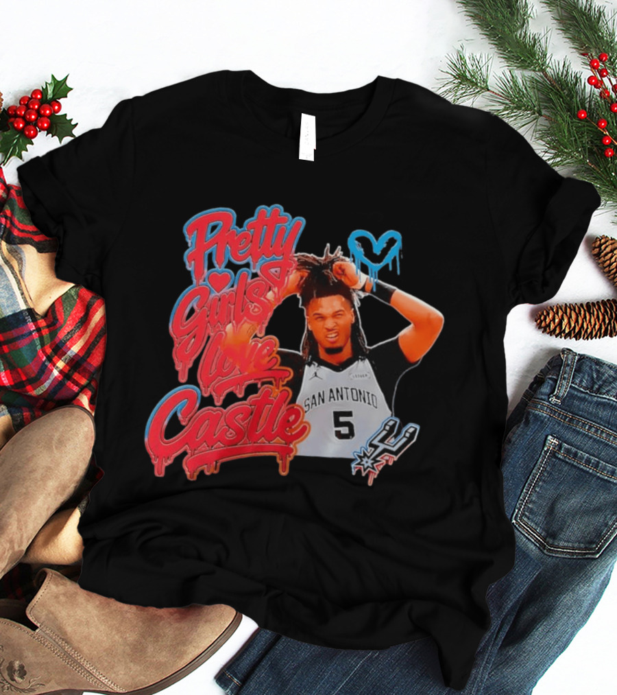 Pretty Girls Love Castle San Antonio Number 5 Spurs T-Shirt