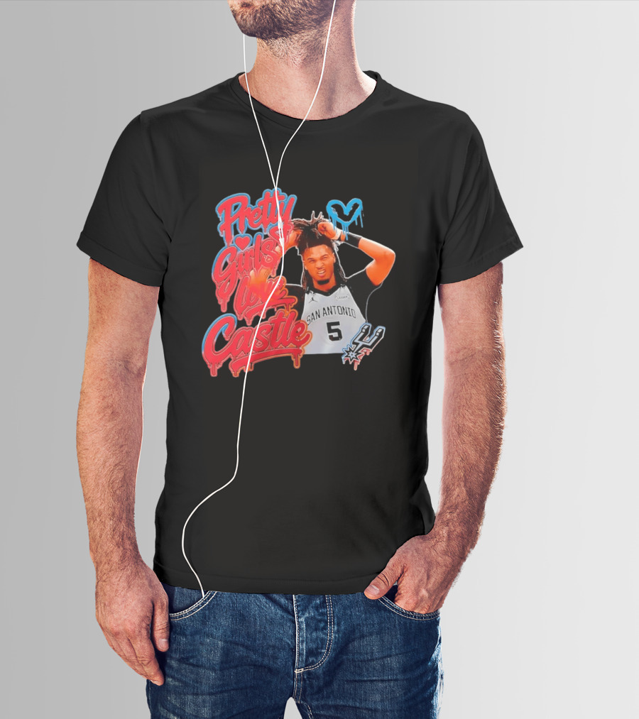 Pretty Girls Love Castle San Antonio Number 5 Spurs T-Shirt
