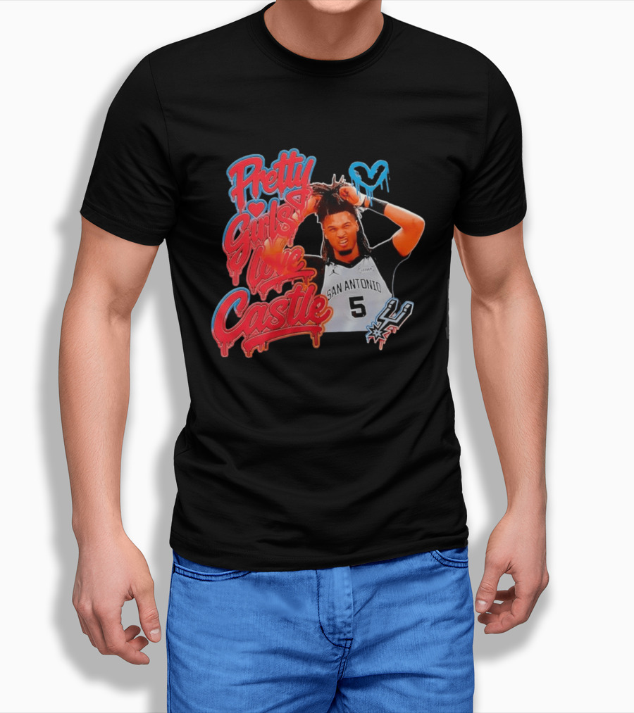Pretty Girls Love Castle San Antonio Number 5 Spurs T-Shirt
