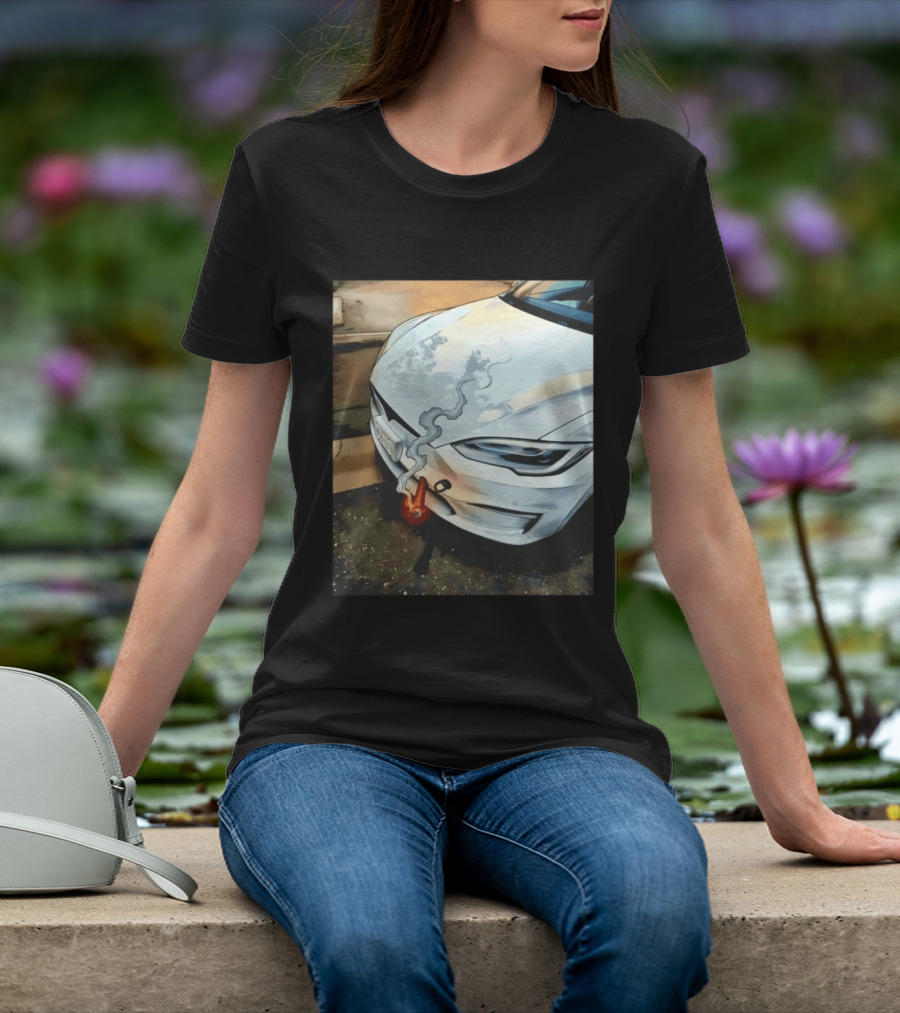 Tesla Car Smoking Light It Up T-Shirt