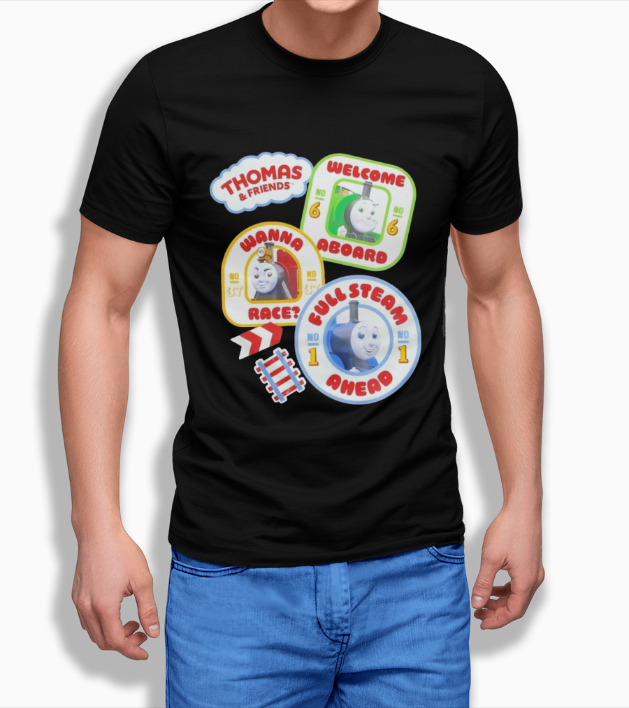 Thomas And Friends Welcome Aboard Full Steam Ahead Wanna Race No 1 No 6 No 37 T-Shirt