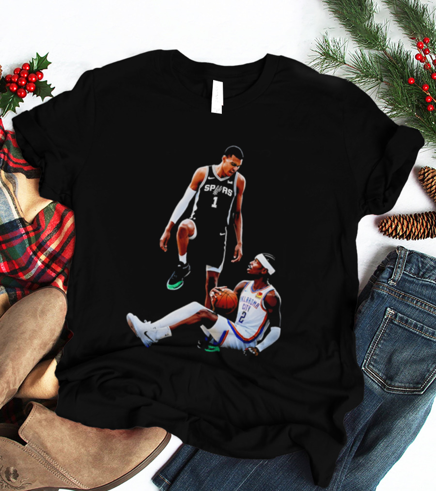 Victor Wembanyama Spurs Number 1 Vs Oklahoma City Number 2 Basketball Matchup T-Shirt