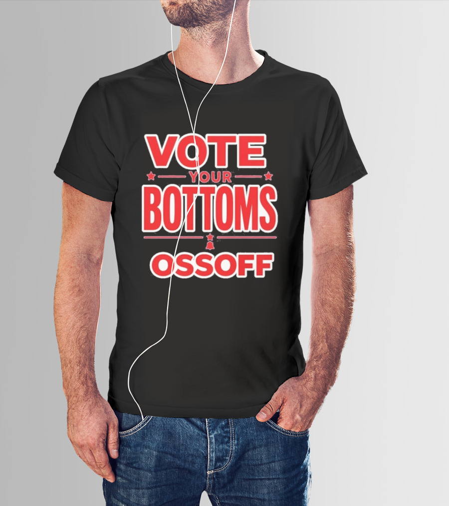 Vote Your Bottoms Ossoff Stars Bold Red T-Shirt
