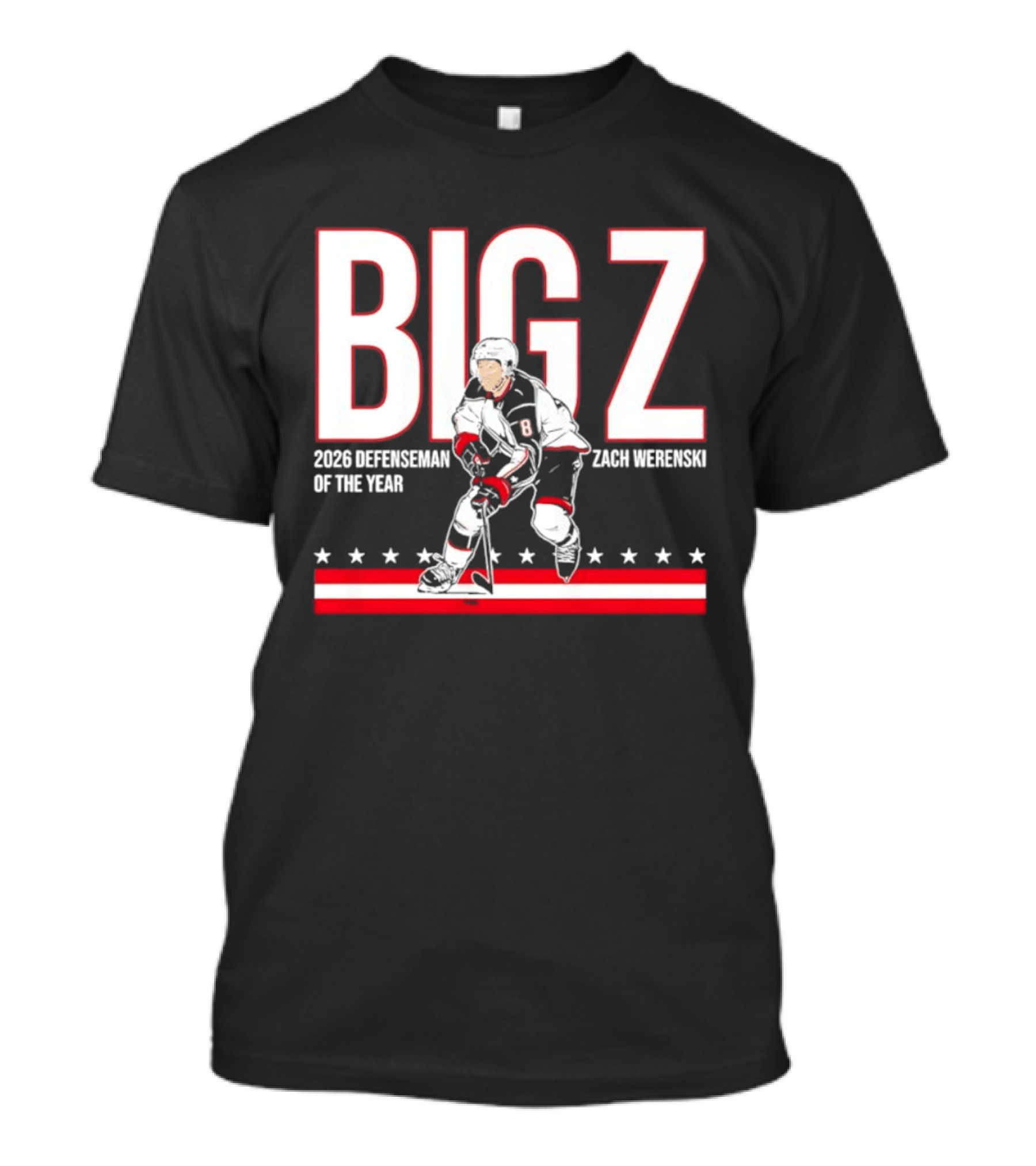 Big Z Zach Werenski Columbus Blue Jackets 2026 Defenseman Of The Year T-Shirt