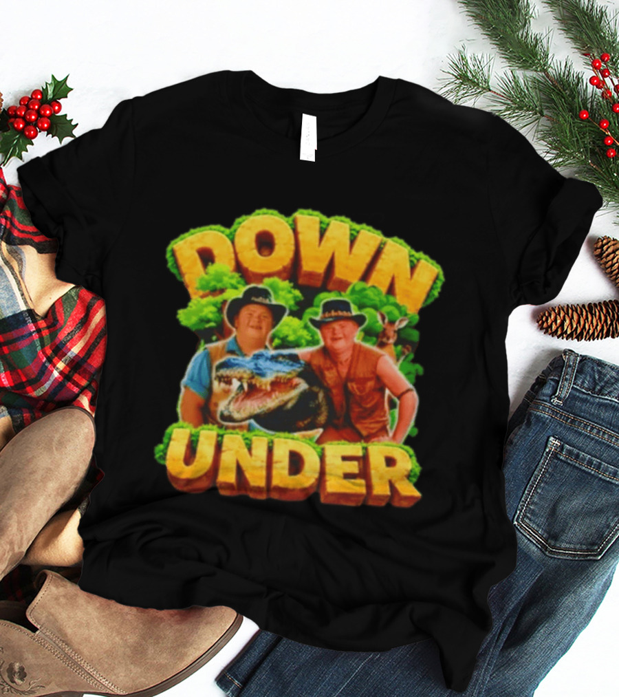 Down Under Crocodile Hunter Adventure With Outback Characters T-Shirt
