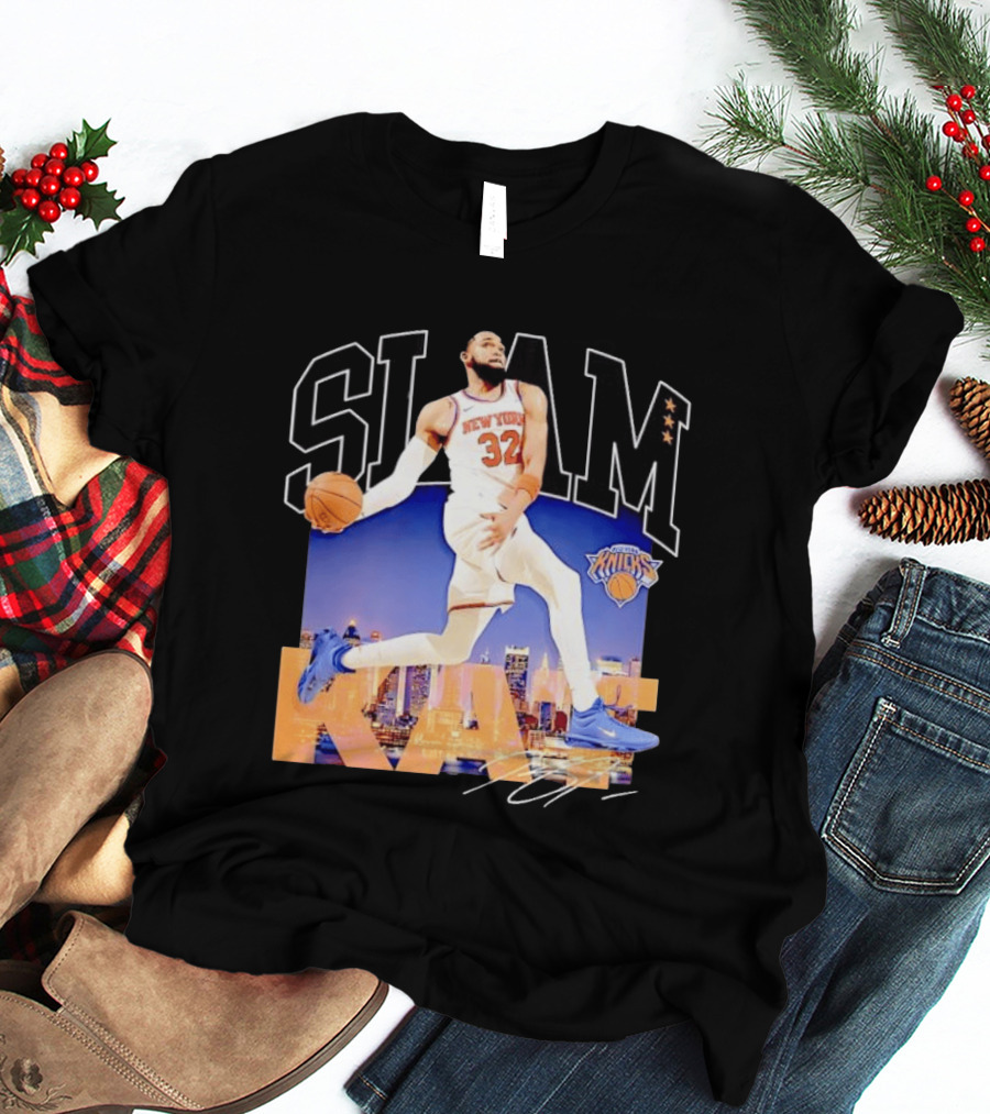 Karl Anthony Towns New York Knicks Slam Kat NBA Basketball 32 Jersey T-Shirt