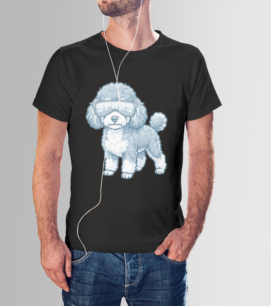 San Antonio Spurs Teacup Poodle With Goggles T-Shirt