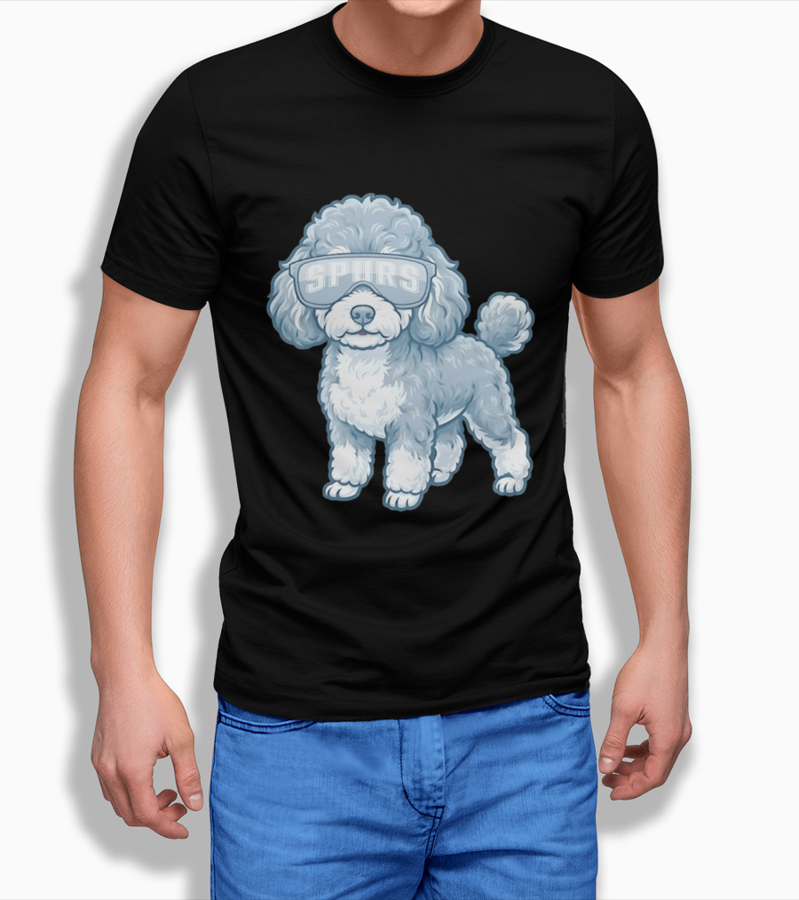 San Antonio Spurs Teacup Poodle With Goggles T-Shirt