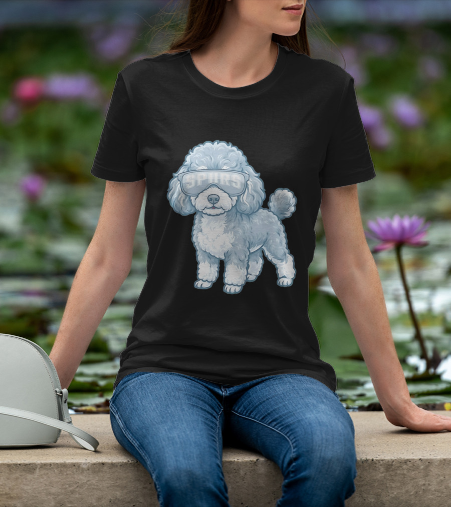 San Antonio Spurs Teacup Poodle With Goggles T-Shirt