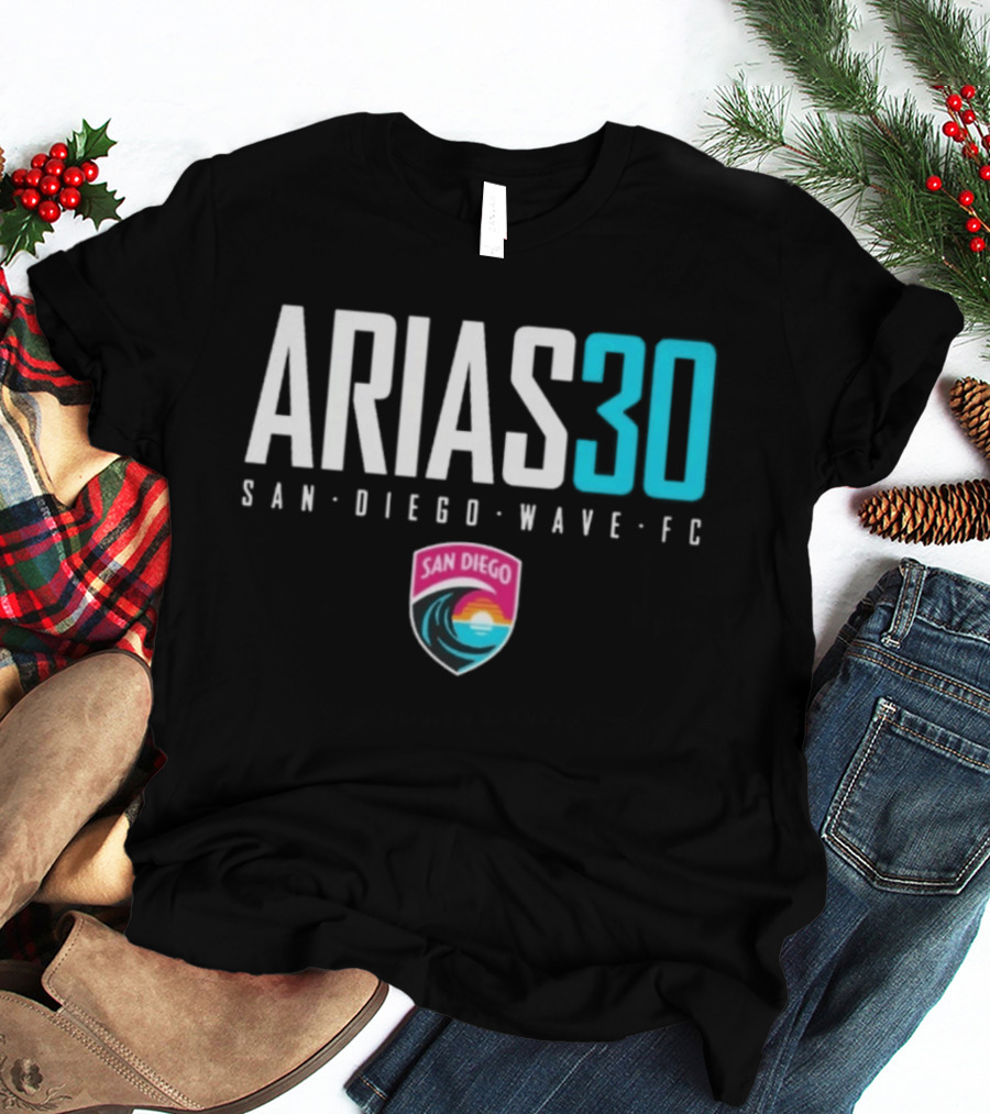 Arias 30 San Diego Wave FC Soccer NWSL Player Team Crest T-Shirt