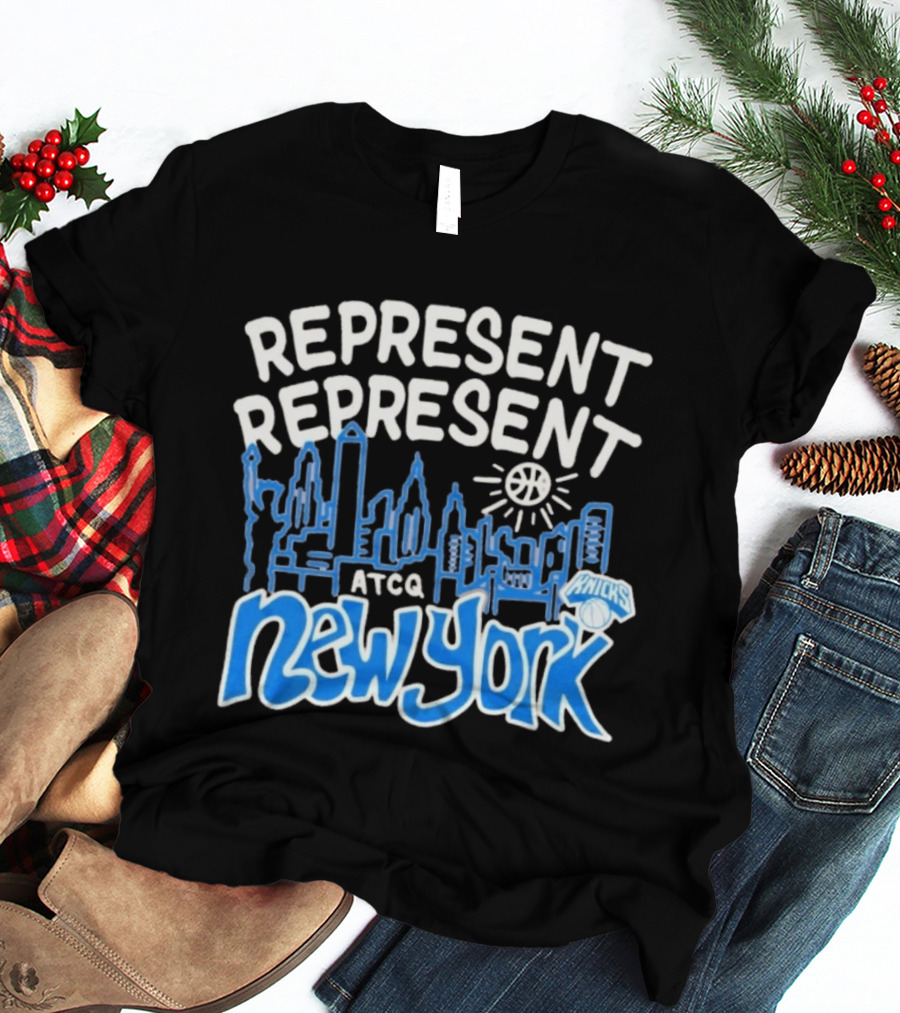 Represent Represent New York Knicks ATCQ NBA Basketball T-Shirt