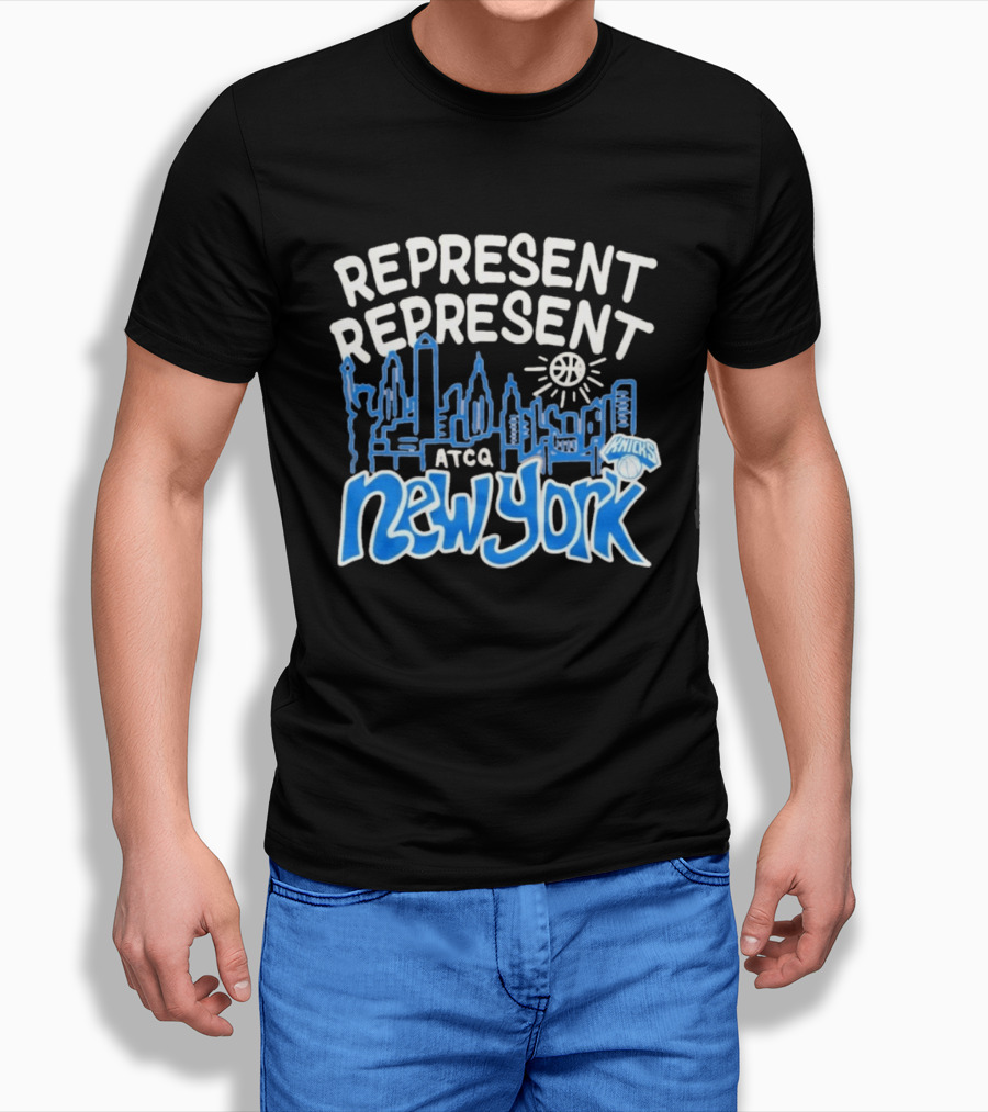 Represent Represent New York Knicks ATCQ NBA Basketball T-Shirt