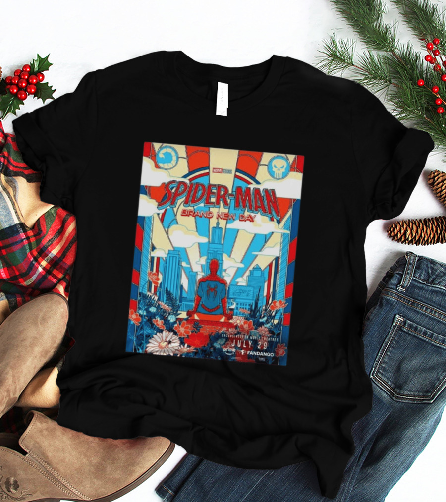 Spider Man Brand New Day Exclusive Movie Theaters July 29 Prime Fandango T-Shirt
