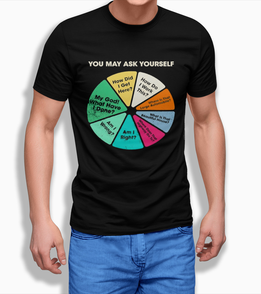 Talking Heads Pie Chart Lyrics You May Ask Yourself Once In A Lifetime T-Shirt