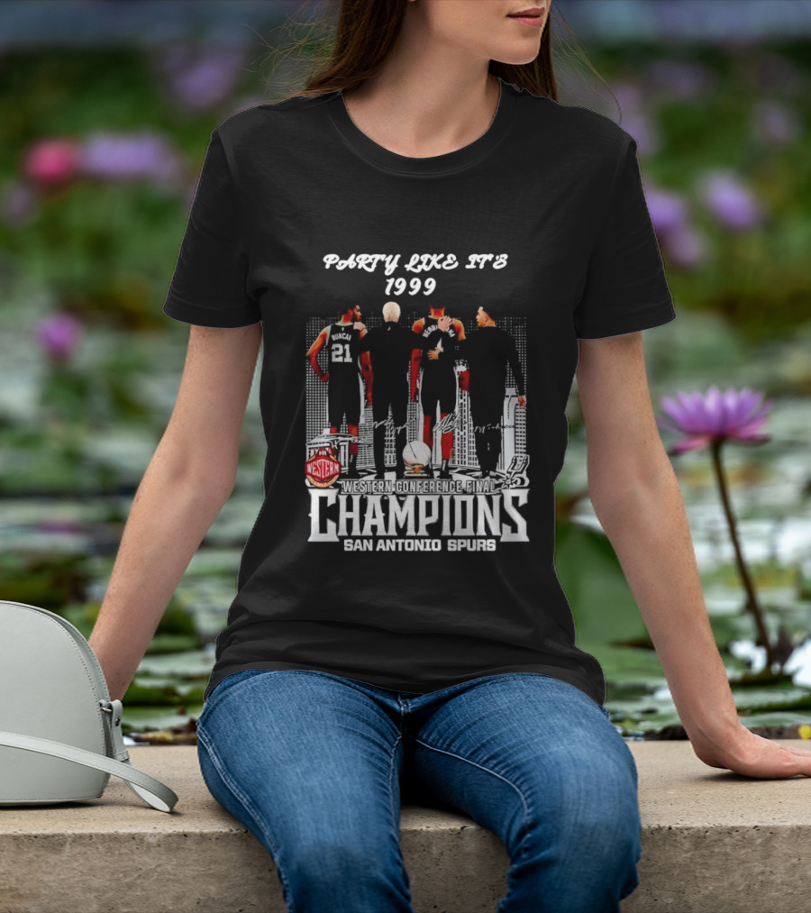 Party Like It's 1999 San Antonio Spurs Champions Tim Duncan Gregg Popovich Victor Wembanyama T-Shirt