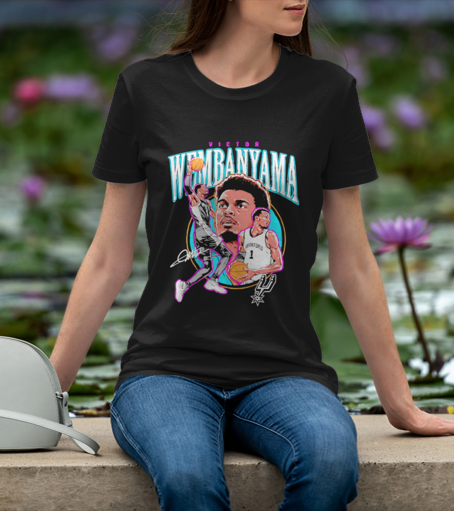 Victor Wembanyama San Antonio Spurs Basketball Player NBA Signature T-Shirt