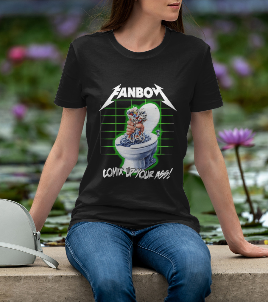 FANBOY Comix Up Your Ass Toilet Hand Print T-Shirt