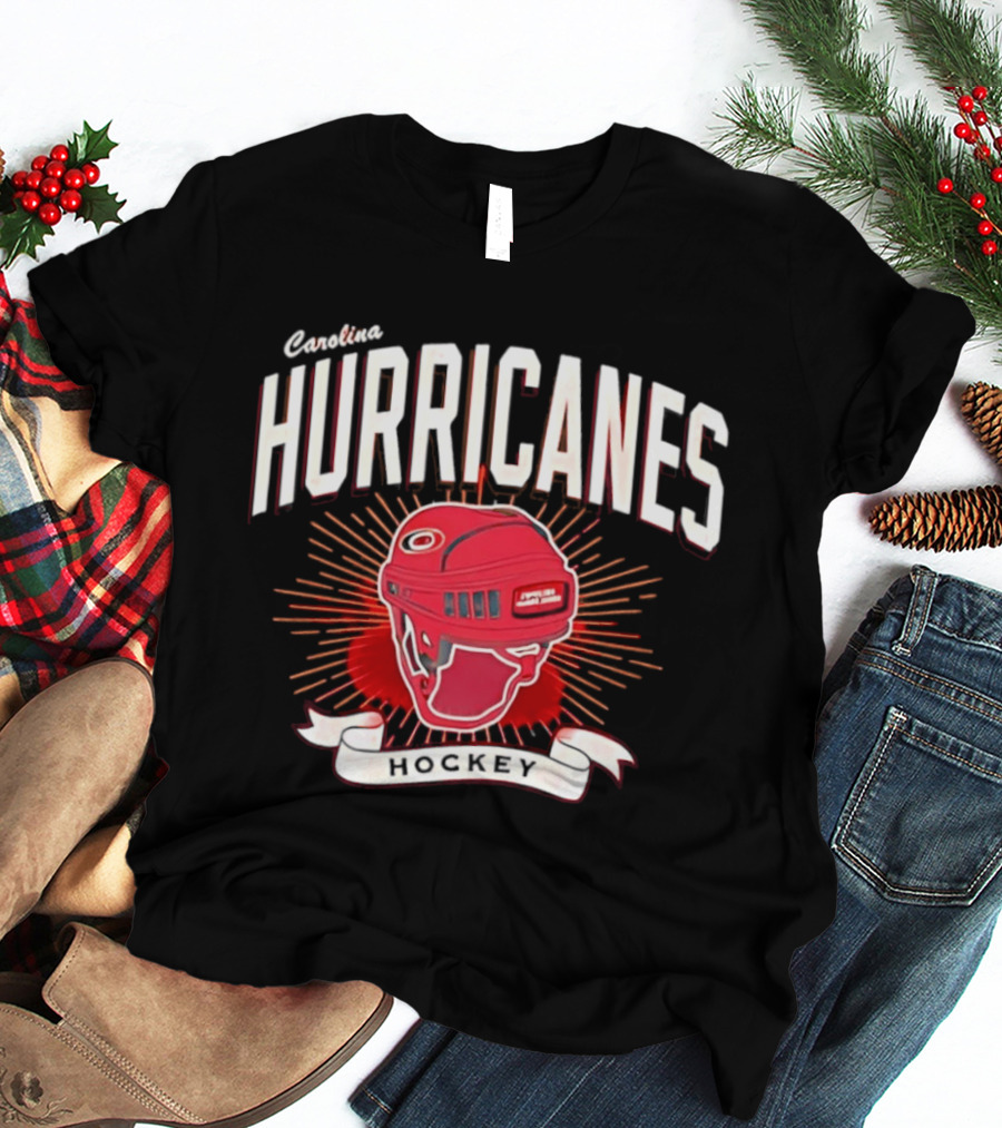 Carolina Hurricanes Red Helmet Hockey T-Shirt