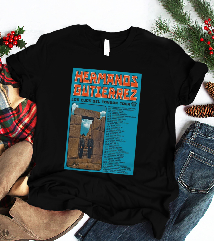 Hermanos Gutierrez Los Ojos Del Condor Tour 2026 Portugal Switzerland Germany Netherlands Spain USA Mexico Canada T-Shirt