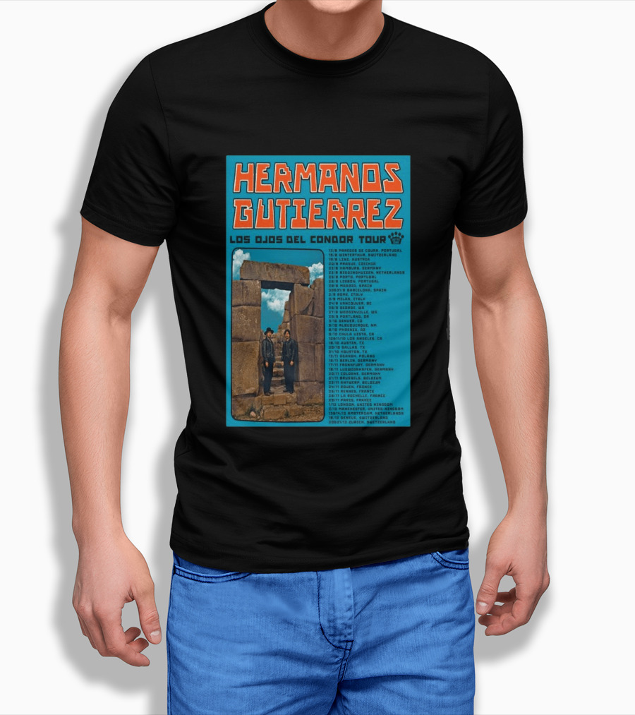 Hermanos Gutierrez Los Ojos Del Condor Tour 2026 Portugal Switzerland Germany Netherlands Spain USA Mexico Canada T-Shirt