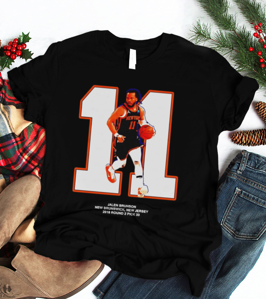 New York Knicks Jalen Brunson Number 11 New Brunswick Basketball T-Shirt