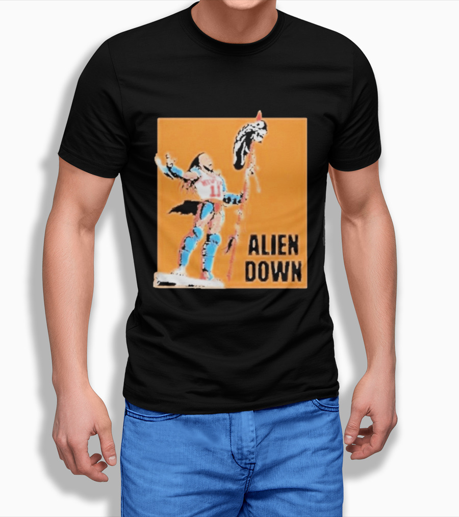Jalen Brunson Knicks 11 Alien Down Spurs Wemby T-Shirt
