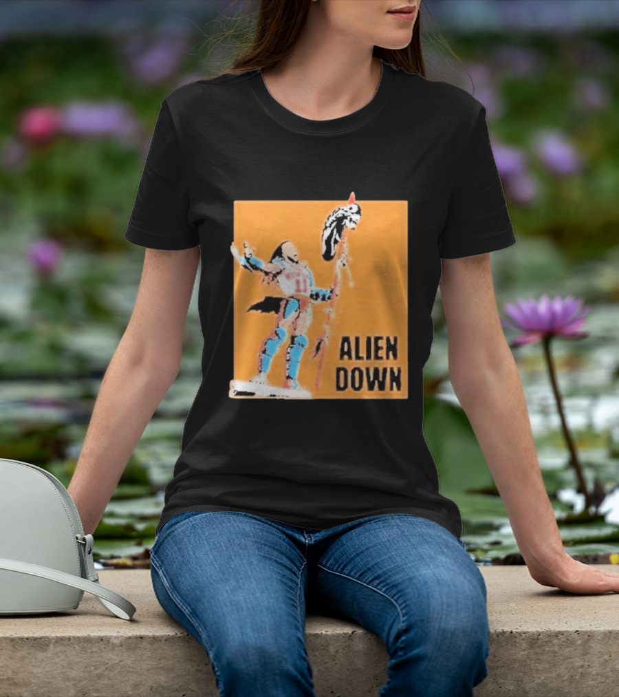 Jalen Brunson Knicks 11 Alien Down Spurs Wemby T-Shirt