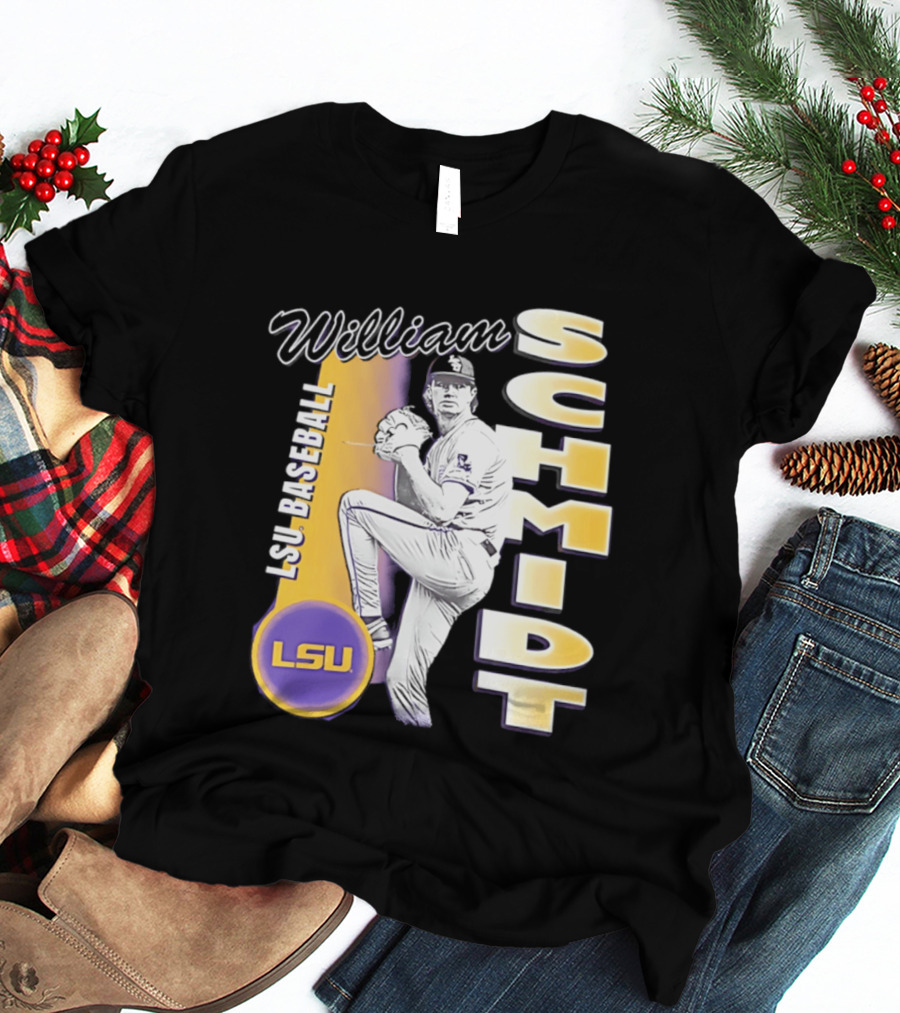 LSU Baseball William Schmidt Pitching Pose T-Shirt
