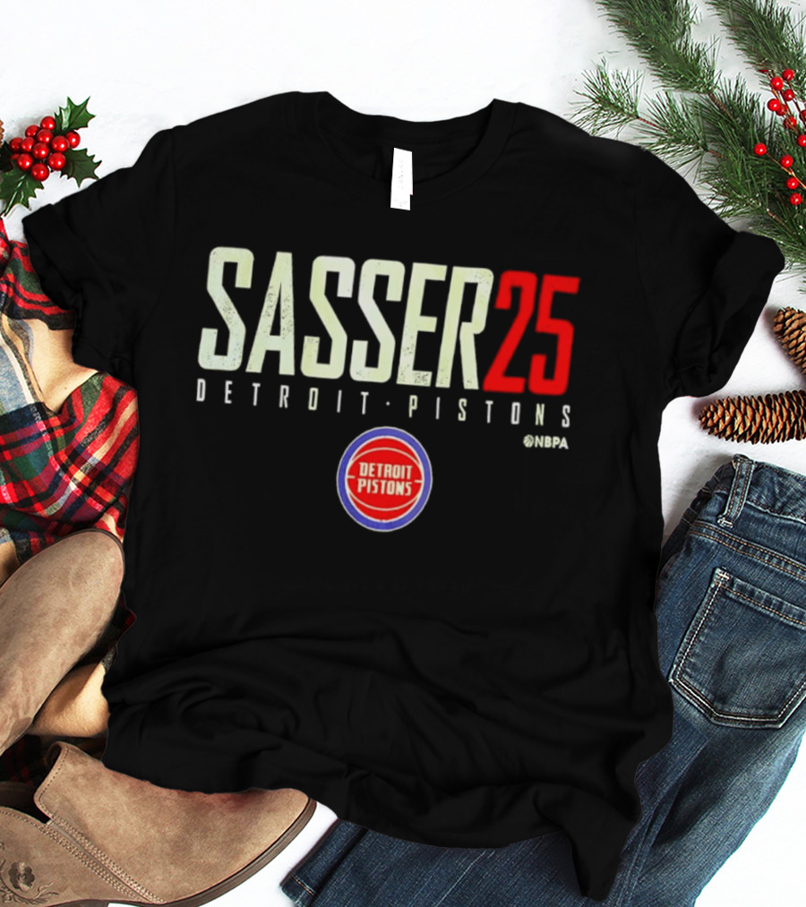 Sasser 25 Detroit Pistons NBA Basketball Marcus Sasser T-Shirt