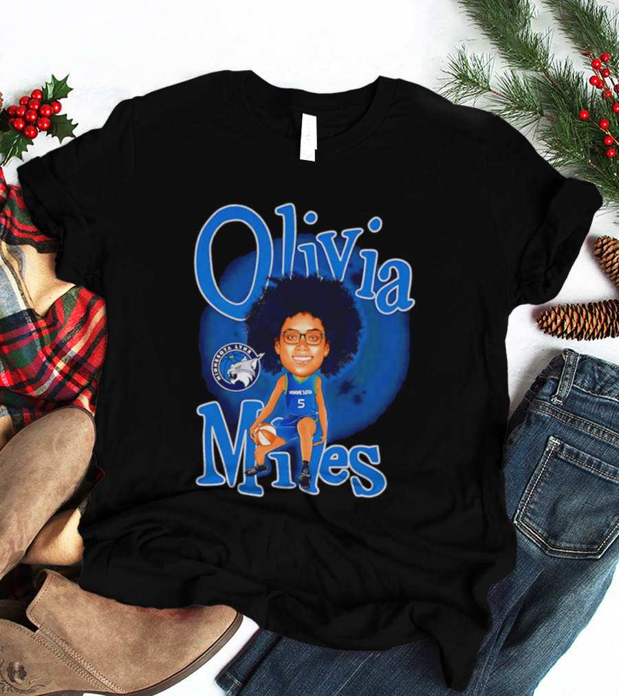 Olivia Miles Minnesota Lynx Basketball Player Caricature T-Shirt