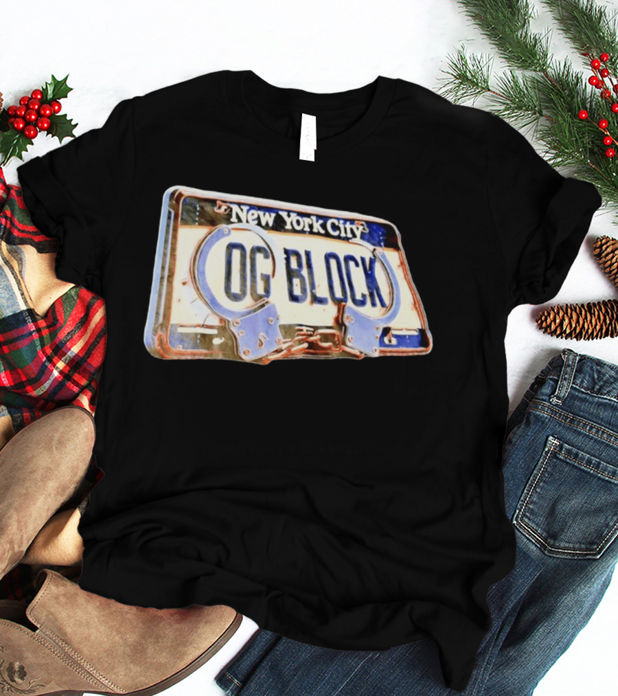 New York City OG Block License Plate Handcuffs T-Shirt